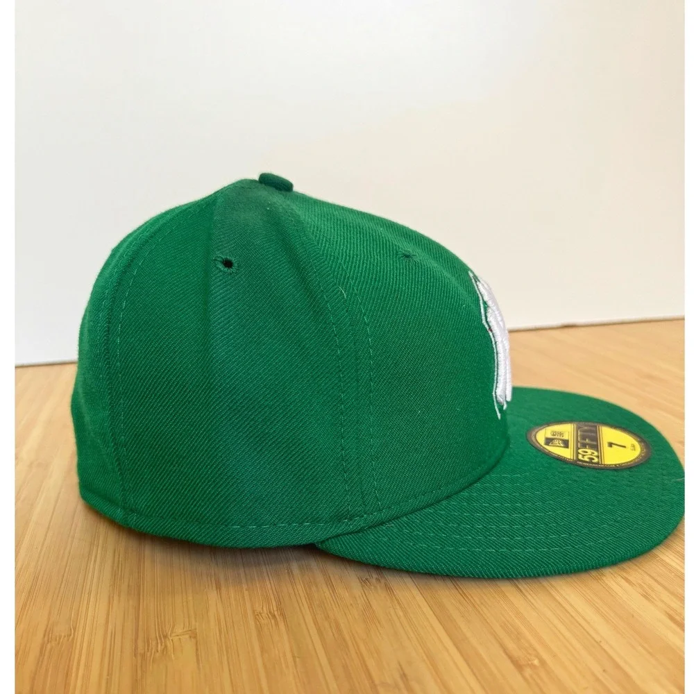 New Era 59FIFTY New York Yankees MLB Fitted Hat Green White Size 7 55.8cm